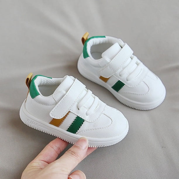 Zapatos blancos de otoño, zapatos de bebé transpirables de malla, zapatos antideslizantes de suela suave para niños pequeños