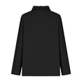 thumbnail image 5 of ClodeEU Women's Ruffle Collar Long Sleeve Linen Blend Shirt,Solid Color Casual Blouse Black,Womens Plus S, 5 of 6