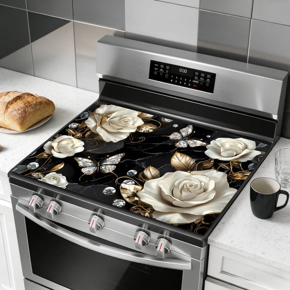 Stove Top Cover Glass Cooktop Heat Resistant Cover,Ceramic Stove Top Covers Mat Prevents Scratching Stoves/Counter/Washer Protector, 28x20 in