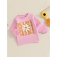thumbnail image 5 of Rdhnmea Mommy and Me Matching Outfits Cute Bow Mama and Mini Long Sleeve Crewneck Sweatshirt Tops Mother Baby Matching Clothes, 5 of 9