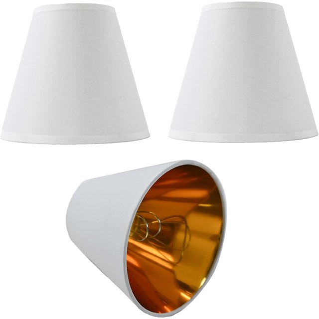 Juego de 3 pantallas para lámpara de pared, pantallas de tela para lámpara de pared, lámparas de renaje pequeñas, para bombillas de borde de corte, visualización de ajuste de clip, 3 x 6 x 5