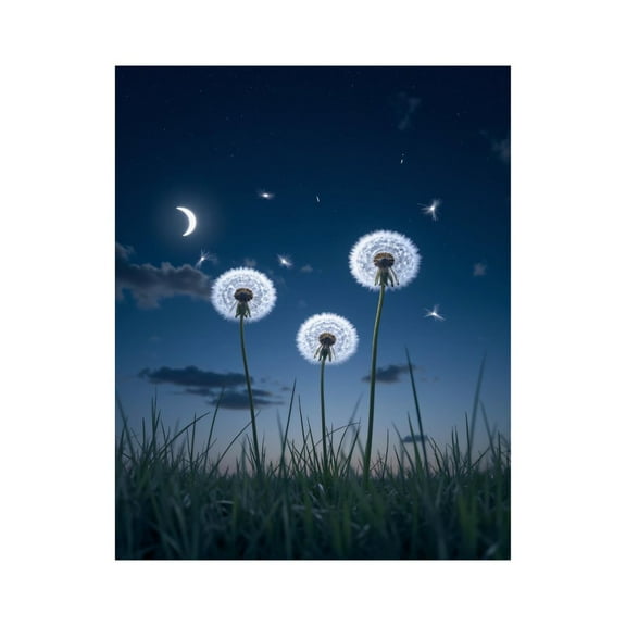 Paint by Numbers Kit for Adults, Moonlit Dandelions Starry Sky Night Paint by Numbers, Easy Paint by Numbers Kit for Adults Beginner, DIY Adult Paint by Number Kits on Canvas, 12x16in Home Decor
