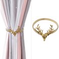 thumbnail image 4 of 1 Pce Boucle de Rideau en Métal Style Noël Tête de Cerf Anneau Décoratif, 4 of 9