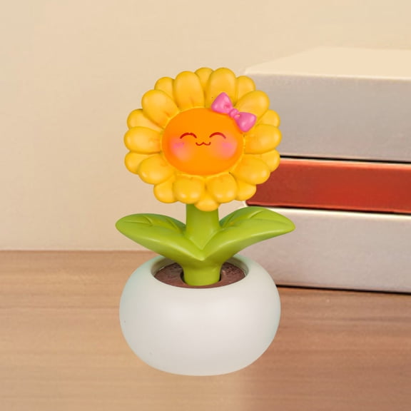 LEFTHIGH Home Yellow Resin Cactus Simulation Potted Small Fresh Home Desk Decor Car Ornament Craft Gift 6.2x3.6cm Valentine Gifts