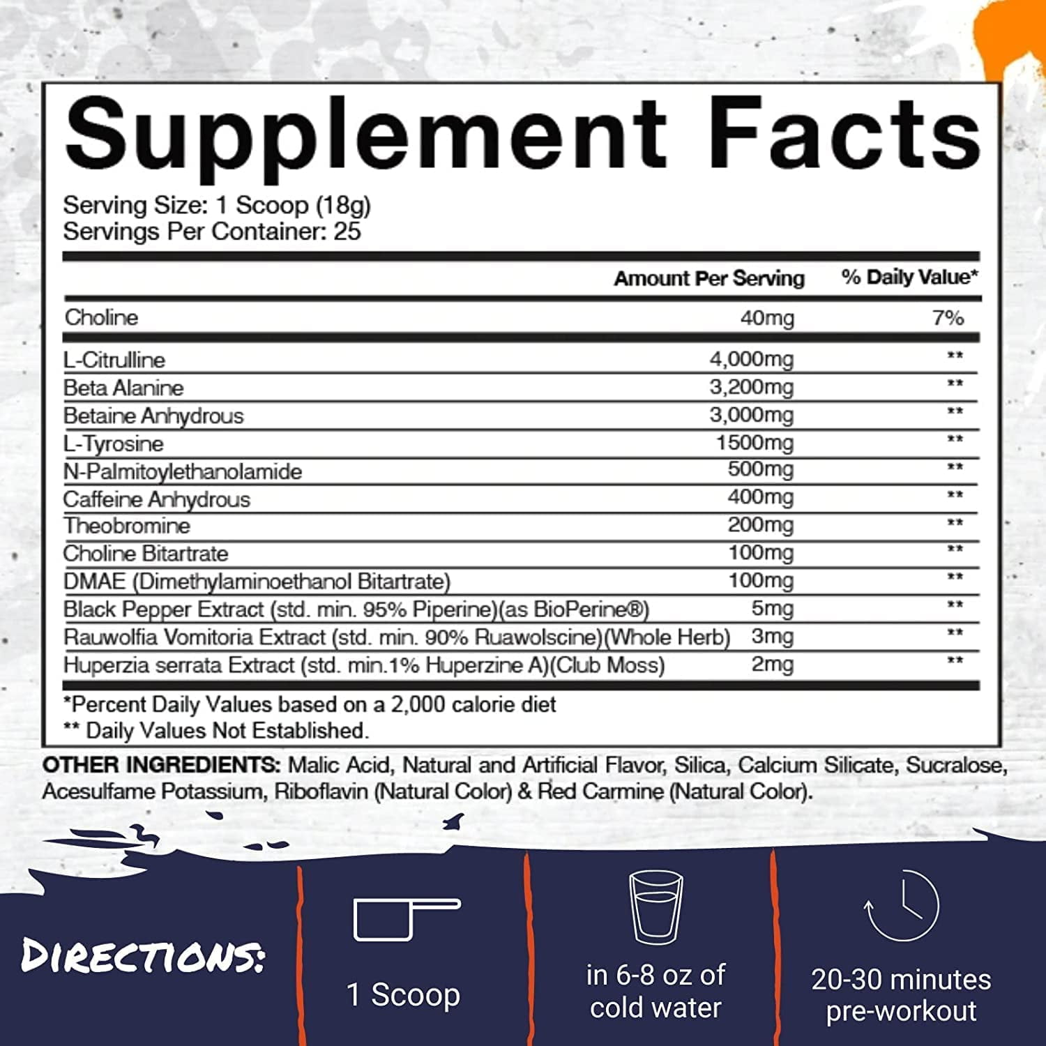 Gaspari Nutrition SuperPump Aggression Pre-Workout, Energy, Focus, Endurance and Recovery, with Creatine and Caffeine - Blood Orange, 25 Servings
