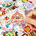 thumbnail image 6 of Serencatcher 60Pcs Circus Party Favors, Circus Carnival Birthday Party Decorations with Clown Keychains Temporary Tattoos Stickers Blowing Dragons Organza Bags for Kids Plim Plim Birthday Party, 6 of 7