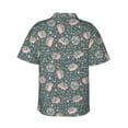 thumbnail image 3 of Fotbe Hedgehogs and Flowers Hawaiian Shirt for Men Unisex Summer Beach Casual Short Sleeve Cotton Linen Button Down Shirts-XX-Large, 3 of 9