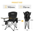 thumbnail image 2 of KingCamp Padded Chair with Cupholder, Cooler, and Pocket, Black (2 Pack), 2 of 12