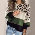 thumbnail image 2 of NLLSHGJ Chandails Tricotés pour Femmes Chandail d'Automne et d'Hiver pour Femmes à Contraste de Couleurs Chandail Ample à Col Rond, 2 of 5