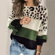 thumbnail image 2 of Suéter de punto holgado con estampado de leopardo para mujer, suéter de otoño e invierno, suéter superior, suéter informal de manga larga con cuello redondo para mujer, 2 of 5