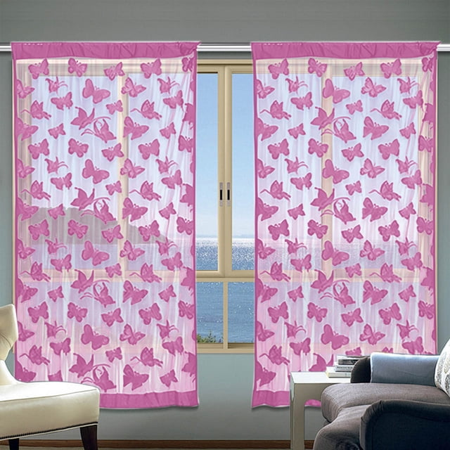 COM1950s Thread Curtain Partition Door Curtain, Decorative Background Sheer Curtain with Fringe for Room Divider and Home Decor, 39.4x78.7 Inches