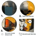 thumbnail image 4 of Designart "Collage Of An African Woman With Paint II" African American Art Picture Framed Wall Art Living Room, 4 of 5