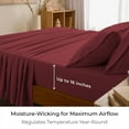 thumbnail image 3 of Mellanni 7 Piece Bed Sheet Set Brushed Microfiber, Deep Pocket, Split King, Brick Red, 3 of 4