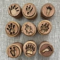 thumbnail image 6 of 9x Wooden Stamp Set Animals Foot Print Stamp Wooden Block Stamps Animals Paw Stamp Animal Track Stamps for Drawing, Art Crafts, Clay, Crafting Style 2.5-3.5cm, 6 of 9
