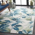 thumbnail image 3 of SAFAVIEH Barbados Maris Botanical Indoor/Outdoor Area Rug, Ivory/Blue, 5'3" x 7'6", 3 of 13