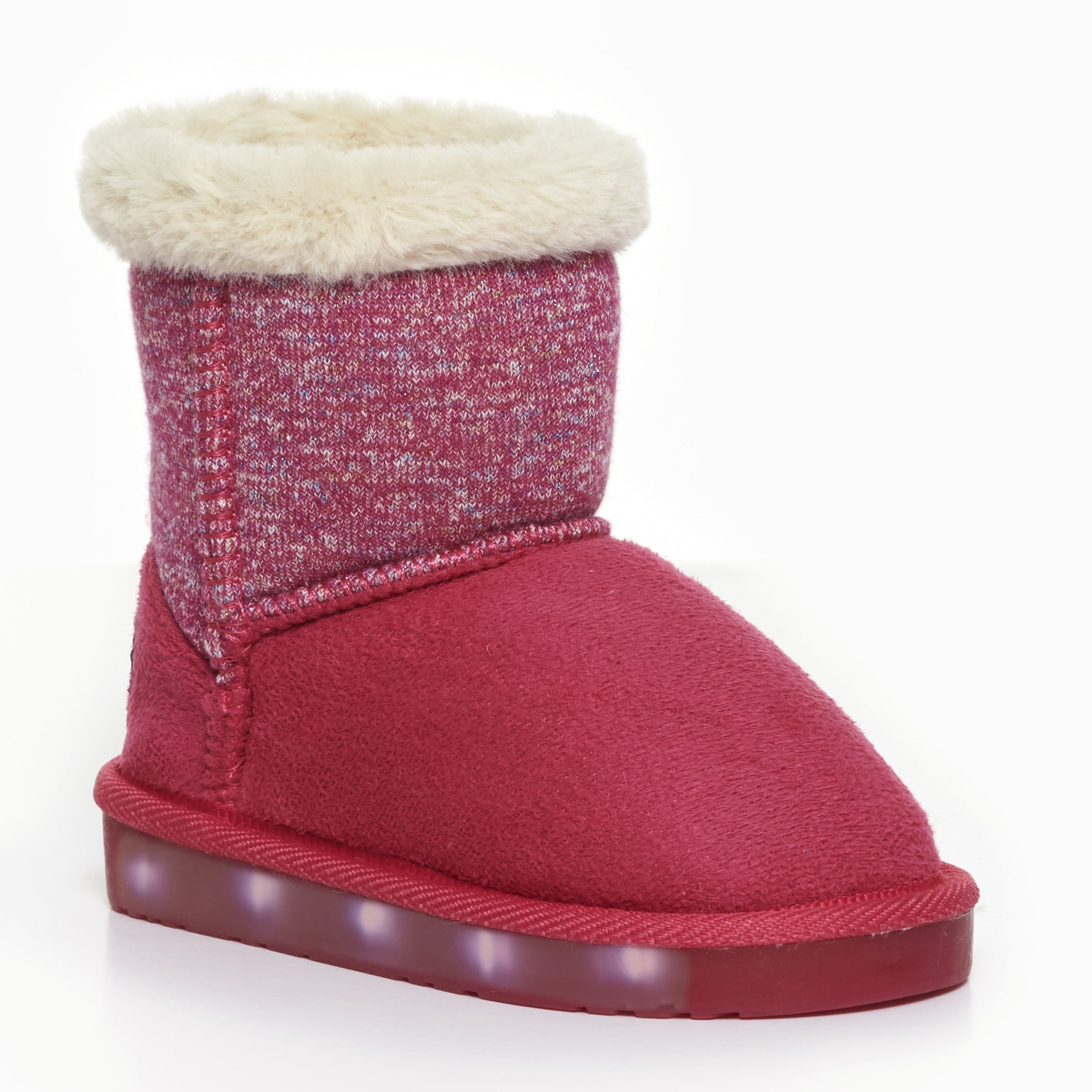 Winter Snow Adorable Casual Toddler Girl Hot Pink Suede Shoes Boots Mid Calf 