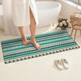 thumbnail image 4 of Blue and Orange Diamond Shaped Geometric Boho Pattern Bathroom Rugs Mat,Non Slip Microfiber Bathroom Rug,Rubber Backing,Soft Bathroom Mats for Bathroom Floor,Tub and Shower,60x24in(150x60cm), 4 of 5