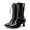 Black, variant on Women's Mid Calf Boots Classic Fall Winter Leather Lace Up Kitten Heel Knee High Booties