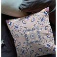 thumbnail image 4 of Rose Wreath Indoor/Outdoor Fabric Pillow with Zip in Purple Blue 16x16, 4 of 5