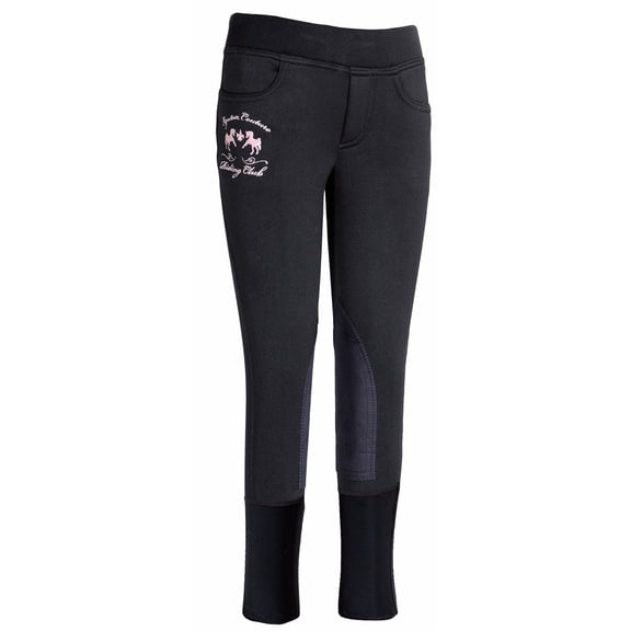 Equine Couture Children's Riding Club Pull-On Winter Breeches Black 8