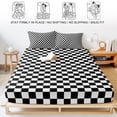 thumbnail image 5 of King Size Fitted Sheet Set - Black White Plaid 3 Piece Bedding Sets 16" Deep Pocket Fitted Sheet with 2 Pillowcases, Modern Buffalo Check Gingham Art Brushed Microfiber Hotel Luxury Bed Sheets, 5 of 9