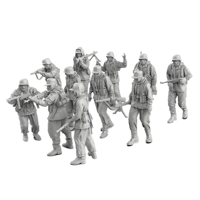 Kit de modelos de soldados alemanes a escala 1/72, 11 figuras en miniatura, colección de juegos, juguetes, diorama, diseño para decoración de casas de