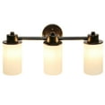 thumbnail image 2 of Lalia Home 3 Light Metal and Opaque White Glass Shade Vanity, Oil Rubbed Bronze, 2 of 7