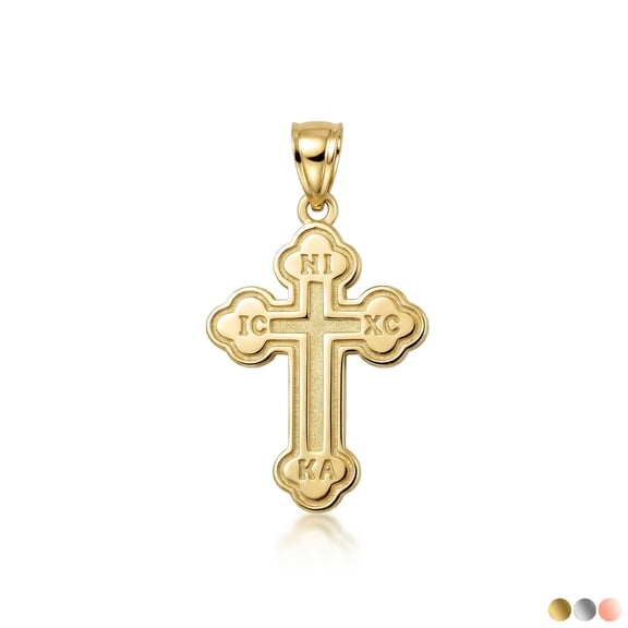 Gold Saint Nicholas Greek Orthodox Cross (10K Yellow Gold, Pendant)