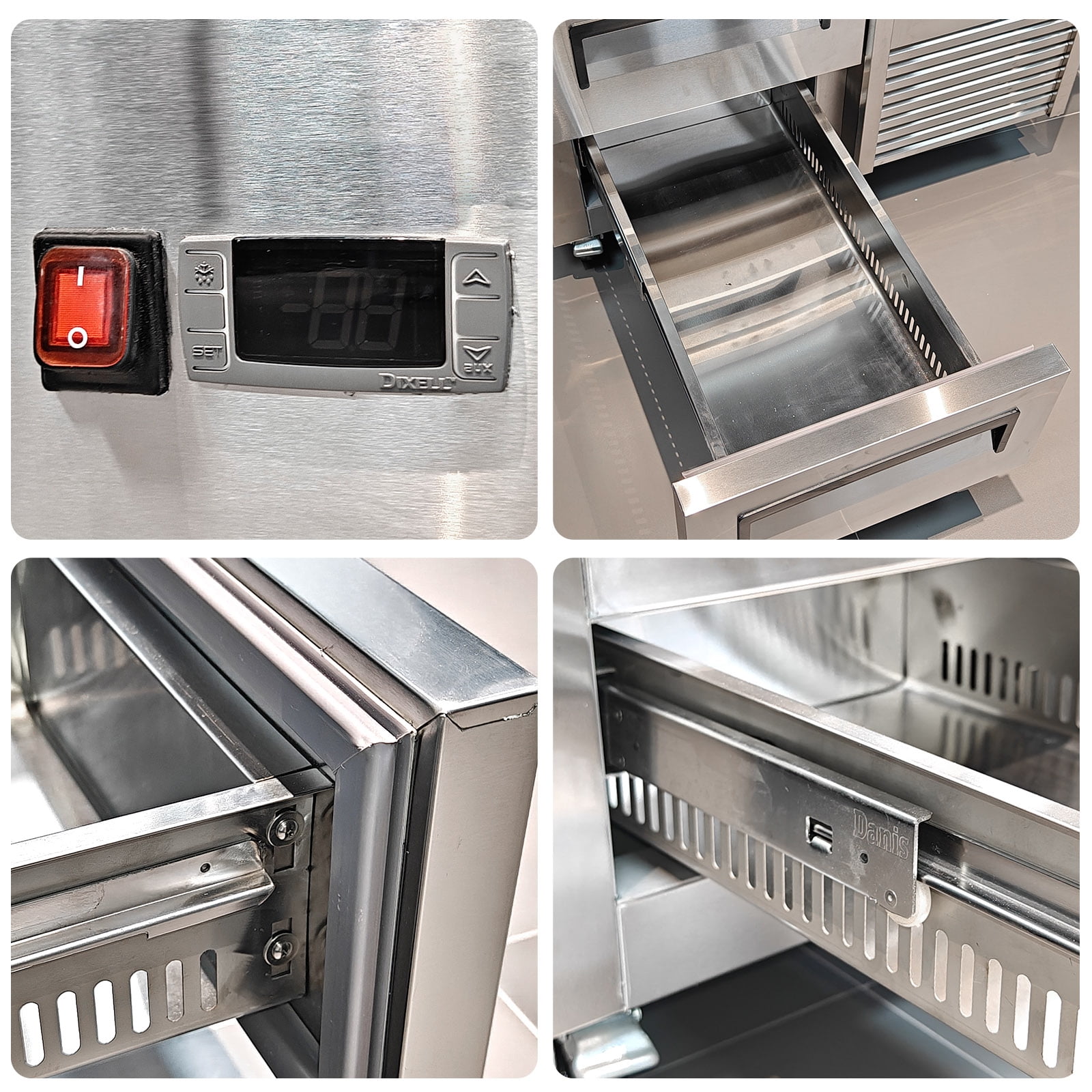 Kolice Commercial 2 Drawers Chef Base Refrigerator,Refrigerated Under Counter Storage Cabinet 33°F to 41°F, for Restaurants,Bars