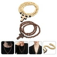 thumbnail image 4 of 2 collares con colgante de cruz de cuentas de oración para hombre, collar de cruz de cuentas de madera, collares de cuentas de madera, collar de cruz de madera para hombre, 4 of 7