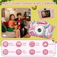 thumbnail image 2 of PayUSD Kids Camera for Girls Boys 1080HD Selfie Digital Cameras 64GB Video Toddler Unicorn Toys Christmas Birthday Gift Age 3-10, Pink, 2 of 10