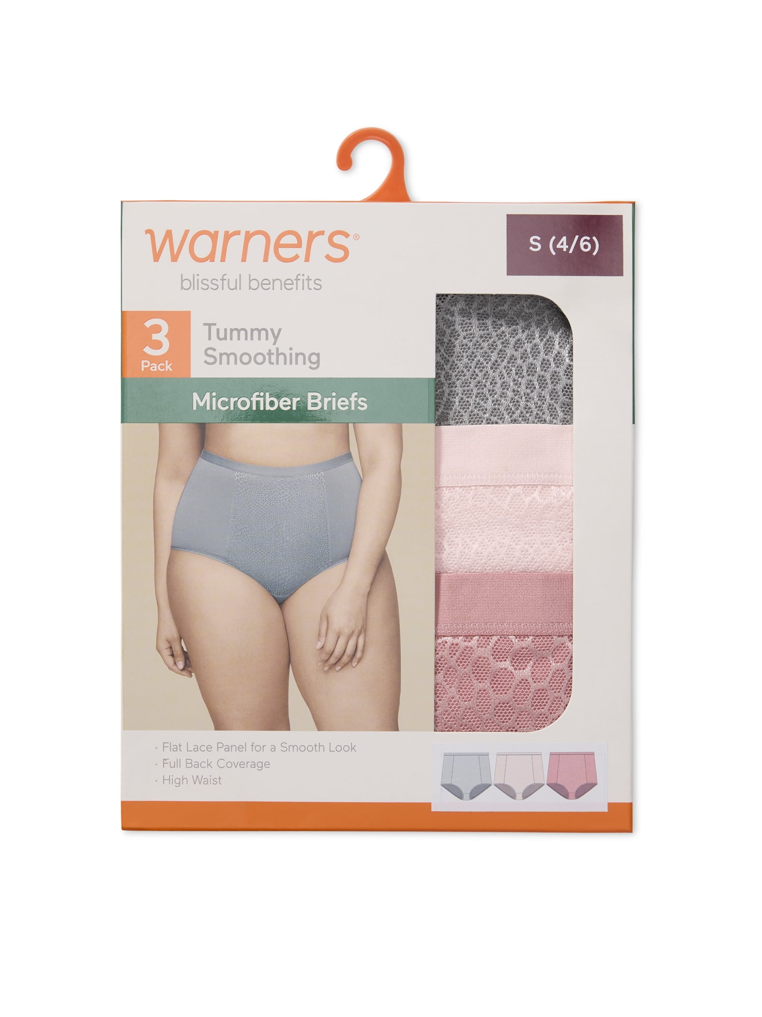 Warners® Blissful Benefits Women's Tummy-Smoothing Comfort High Waist Microfiber 3-Pack Brief S-3XL
