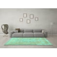 thumbnail image 3 of Ahgly Company Indoor Rectangle Abstract Turquoise Blue Contemporary Area Rugs, 2' x 4', 3 of 4