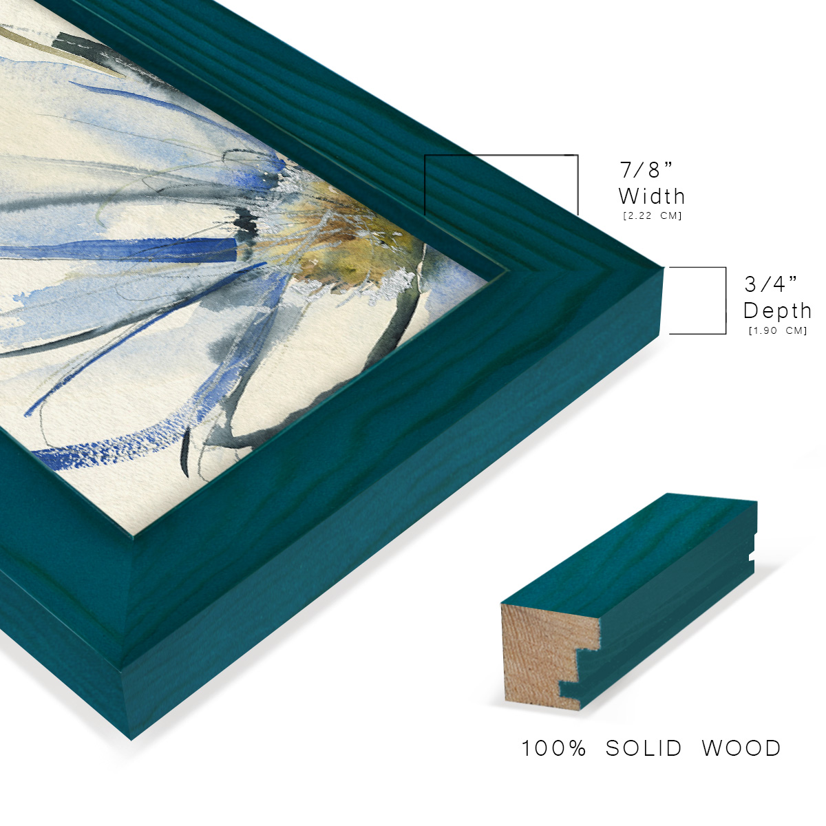 Cobalt & Paynes Petals I - Framed Print w/glass - Ocean Blue