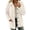 Beige, variant on Women's Fuzzy Jackets with Pockets Warm Button Down Lapel Collar Long Sleeve Fleece Jackets for Everyday Fall Winter