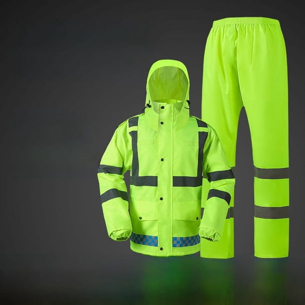 Traje impermeable reflectante para pantalones de lluvia, administración de carreteras, saneamiento de propiedades, patrulla de alta velocidad, advertencia, poncho protector impermeable