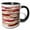 Black/White, variant on 3drose, Red, White, and Image of Gold Brush Strokes Pattern, 11oz Two-tone Blue Mug