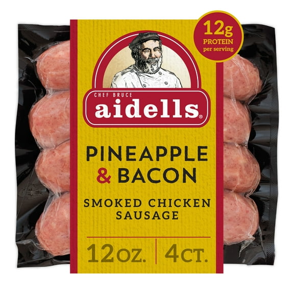 Aidells Pineapple & Bacon Smoked Chicken Sausage Links, 12 oz, 4 Count