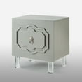 thumbnail image 4 of Sven Light Grey Side Table - Greek Key Lacquer-Finish Chrome, Lucite Leg,, 4 of 9