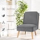 thumbnail image 5 of JWRWEFA Armless Accent Chair Velvet Living Room Chair – Grey Fabric Upholstered Side Chair, Ergonomic Backrest, Rubber Wood Legs, 265 lbs Capacity, 5 of 12