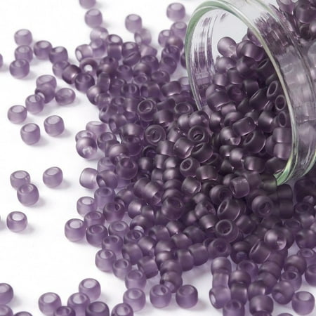 TOHO Round Seed Beads Japanese Seed Beads (19F) Transparent Frost Sugar Plum 8/0 3mm Hole: 1mm about 222pcs/10g
