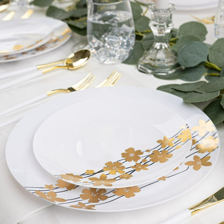 EcoQuality Disposable Plastic Salad Plate for 70 Guests