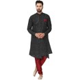 thumbnail image 1 of SKAVIJ Kurta Pajama Set for Men Traditional Wedding Party Dress Black M, 1 of 6