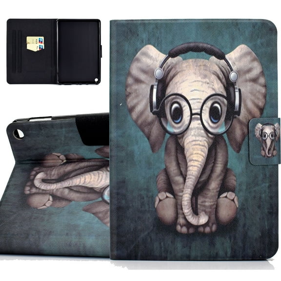 All-new Fire HD 8 2020 Case, Fire HD 8 Plus Case 2020, Allytech Slim Shell Protection Auto Sleep Wake Folio Shockproof Magnetic Clasp TPU Back Cover for Amazon Fire HD 8 10th Gen/ HD 8 Plus,Elephant