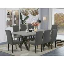 East West Furniture V627Ga650-7 - 7-Piece Modern Dining Table Set - 6 Upholstered Dining Chairs and a Rectangular Table Hardwood Frame