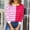 Hot Pink, variant on EchfiProm Green Women Sweaters Solf Striped Pullover Loose Crew Neck Long Sleeve Knit Sweater Top L