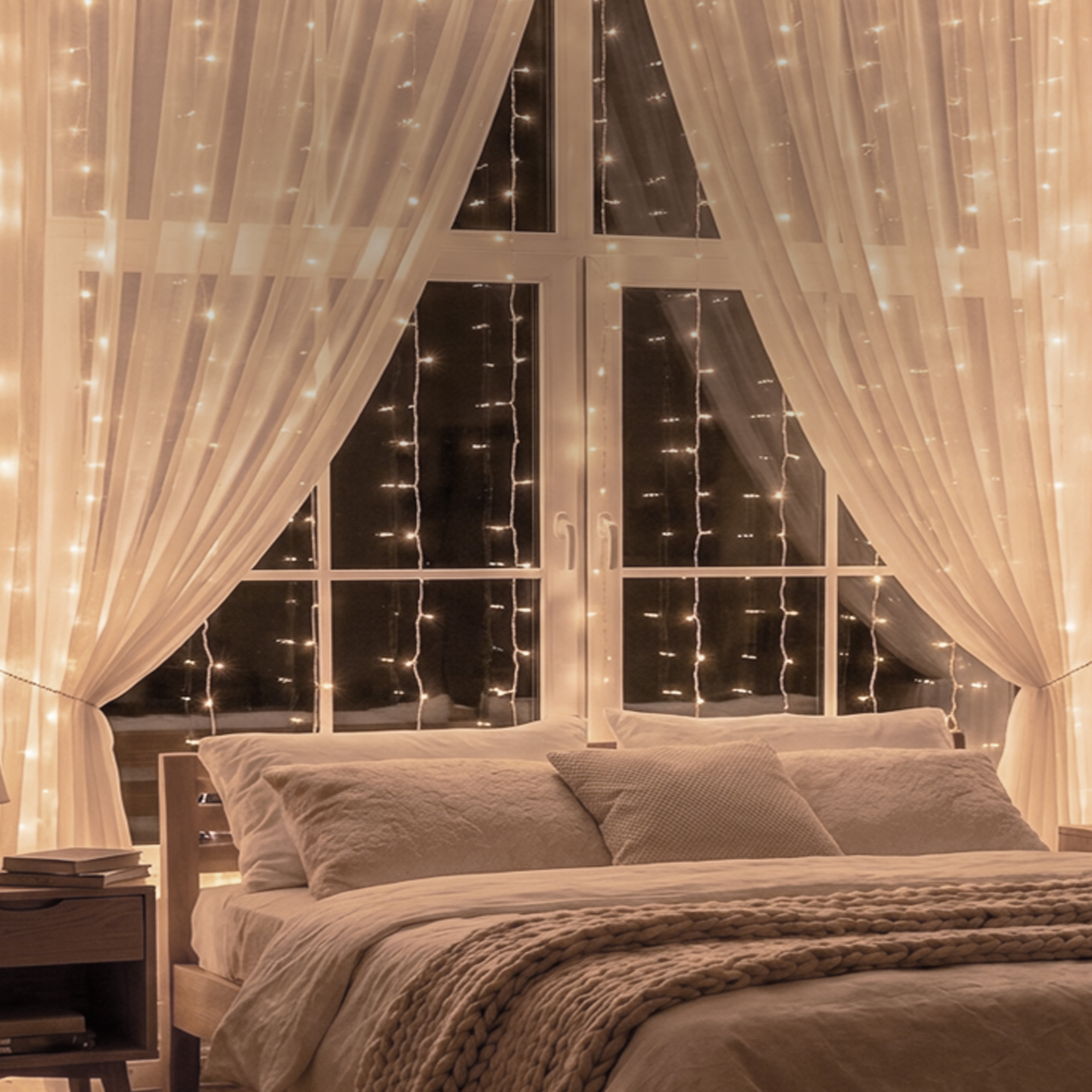 Danson Décor 240 5MM LED Battery Operated Curtain Lights, Warm White