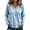 A Light Blue, variant on Linen Cotton Casual Tunic Tops for Women V Neck Long Sleeve Frayed Raw Edge Trim Boho Western Loose Blouse A Dark Blue L