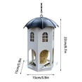 thumbnail image 2 of Metal Bird Feeder for Outdoor Hanging Wild Bird Feeders with Circular Perch Easy to Clean & Refill Large Seed Capacity Bird Feeders for Outdoors Hanging 9" White Castle Bird Feeder Outdoor Garden, 2 of 6