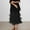 Black, variant on Women Waterfall Tiered Boho Layered Maxi Skirt (White One Size)